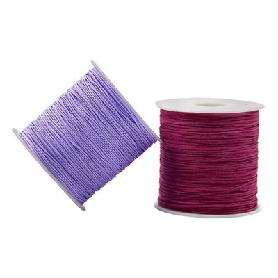 2 Filato di filo di nylon a colori singolare o arcobaleno per il nodo cinese di cordone di macramma
