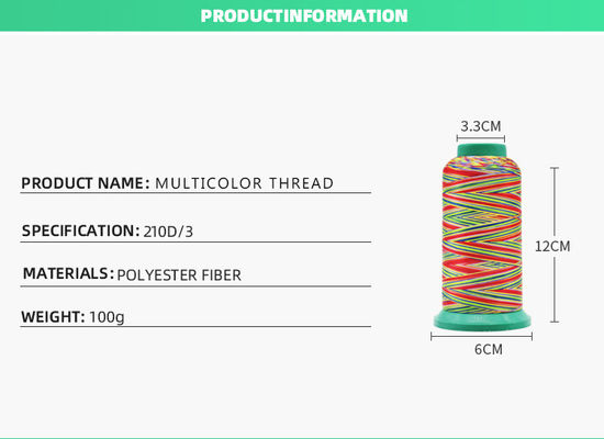 Filato di cucitura in poliestere ad alta tenacia per Kangfa Industrial 3pli 6pli 5colori