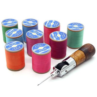 Poliestere 0,8 mm Filato di cera piatta per cucitura a mano cuoio fai da te Filato manuale a rotolo piccolo