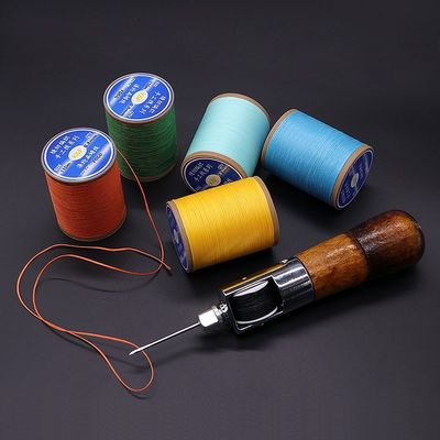 Poliestere 0,8 mm Filato di cera piatta per cucitura a mano cuoio fai da te Filato manuale a rotolo piccolo