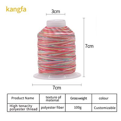 Resistente alle alte temperature 100G Peso 15plies Rainbow Weaving Crafts Filato di poliestere