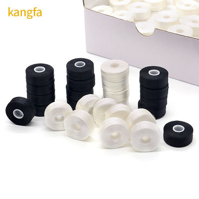 75D/2 100% poliestere bobine pre-rivolte fili di alta tenacità 144pcs/Box L tipo lato bianco