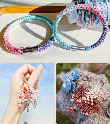 Fornitura Filato di poliestere multicolore 15 strati 172m lunghezza/cone per artigianato di tessitura arcobaleno
