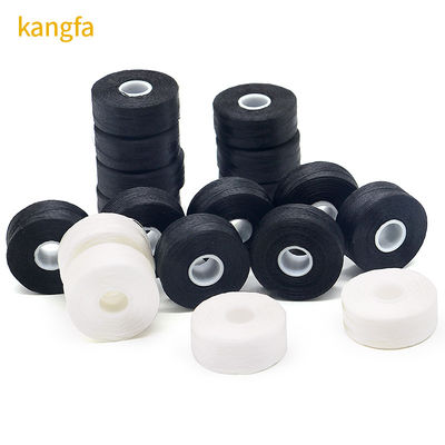 Kangfa 100% Poliestere Bianco 75d/2 144pcs/scatola L Dimensione Poliestere Pre Ferita Bobbin Filato Per Ricamo