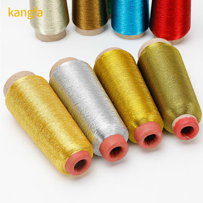 Invio di campioni di ricami di tipo MX tinti a modello Lurex Thread Gold Metallic Silver Yarn