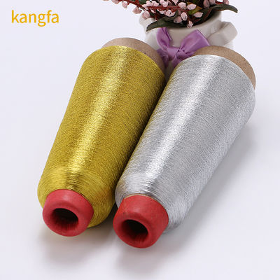 Invio di campioni di ricami di tipo MX tinti a modello Lurex Thread Gold Metallic Silver Yarn