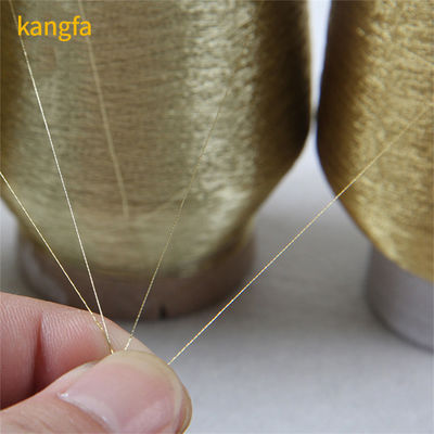 Invio di campioni di ricami di tipo MX tinti a modello Lurex Thread Gold Metallic Silver Yarn