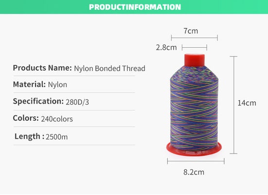 Campione gratuito di filo di poliestere legato tex 70 3000 Yds per cucire filo di nylon