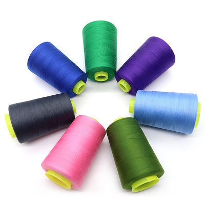Basso MOQ 40/2 5000yds tinto 100% poliestere filo di cucitura Mh filo per cucitura a macchina
