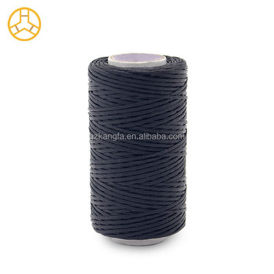 Nero 50m 100% poliestere 150D cuoio cucito a mano filo di cera piatta con disegno tinto