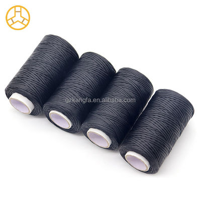 Nero 50m 100% poliestere 150D cuoio cucito a mano filo di cera piatta con disegno tinto