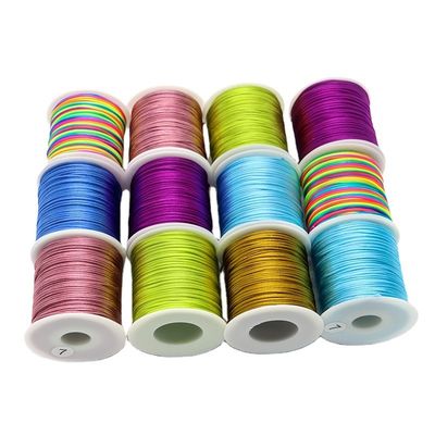 Braccialetto in poliestere 100% avvolto in filo con disegno 2023 e colore singolo o colore arcobaleno