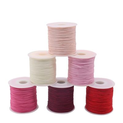 Colori singoli di nylon con nodo intrecciato con corda di bracciale per perline e accessori