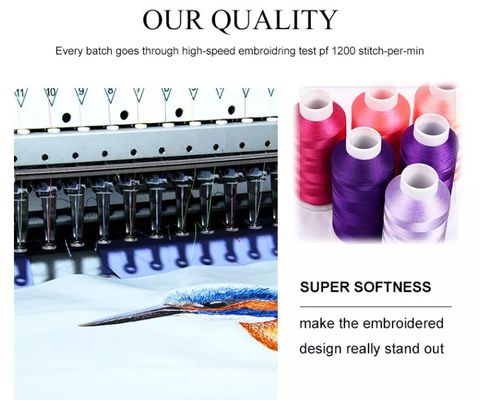 Colore tinto 720 colori 4000 Yard Polyester filo ricamo per cross stitch machine