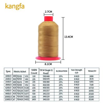 250 g/cone Tex70 Filtro di nylon legato medio pesante per cuciture di tappezzeria su tela