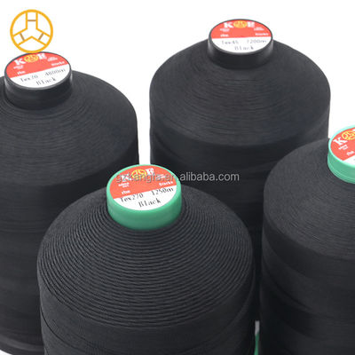 Modello tinto Tex 70 Alta tenacità 100% poliestere fili di cucitura legati 450kg