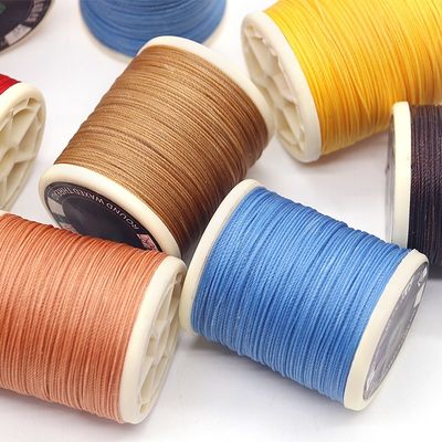 Materiale conico Plastico 80m Poliestere legato Filato circolare cerato per cucitura di cuoio