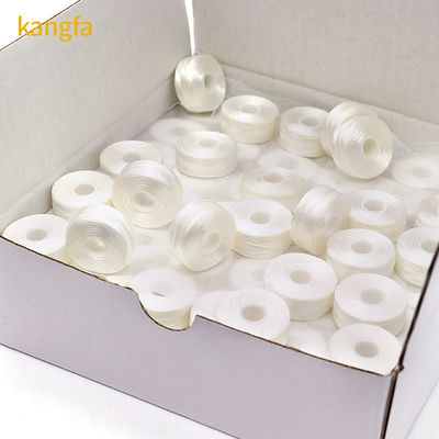 144pcs/box L tipo lato meno Bianco 75D/2 100% poliestere bobine pre-rivolte fili per scarpe