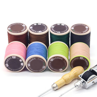 Fabbricazione a mano di maglieria 420D / 3 filati contare filo di cucitura per borsa di pelle bracciali fai da te 30 colori