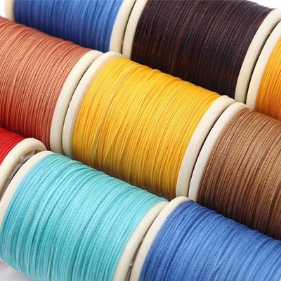Fabbricazione a mano di maglieria 420D / 3 filati contare filo di cucitura per borsa di pelle bracciali fai da te 30 colori