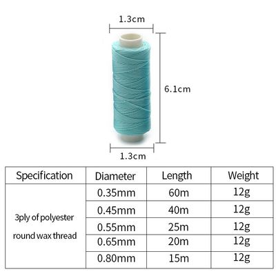 12g 60m Filato spunto cucitura a mano cucitura filo cerato per cuoio fai da te 80 colori su misura