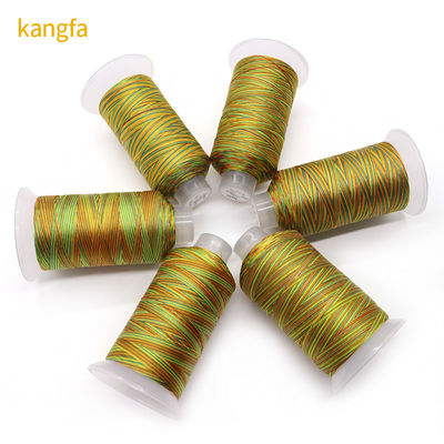 Eco-friendly Kangfa Tex70 filo da cucire 100% poliestere filato arcobaleno numero 120D-1680D