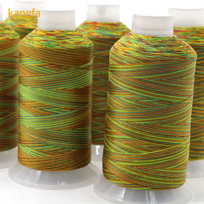 Eco-friendly Kangfa Tex70 filo da cucire 100% poliestere filato arcobaleno numero 120D-1680D