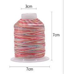 Materiale di cono di plastica Arco iris multicolore Poliestere ad alta tenacità bobina di filo da cucire