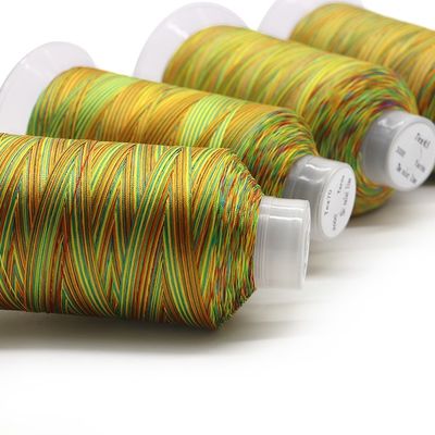 100G Peso netto filo di cucitura in poliestere in colori arcobaleno per cuciture resistenti all'abrasione
