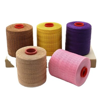 Tessitura 0.8MM 100% filo cerato in poliestere per cucitura in pelle 210D/16 filo cerato piatto