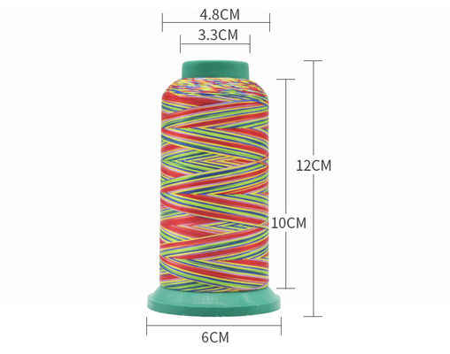 Calzature di alta tenacia colore arcobaleno poliestere cotone ricamo filo di cucitura di nylon OEM ODM