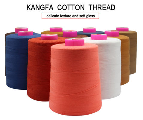 100% filo di cucitura in poliestere per abbigliamento 40S/2 5000y cotone poliestere duraturo fatto a mano
