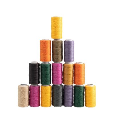 Filtro in cera di pelle piana in poliestere 100% MERCERIZATO 150d/16 Filtro in cera per cuoio da cucire