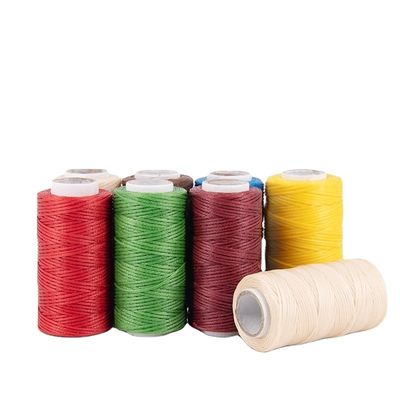 Maglieria 0.8MM 210D Core Spun Yarn High Tensile Polyester Fiber Flat Braided Wax Thread