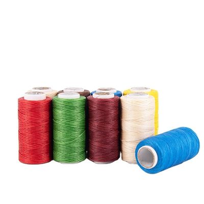 Maglieria 0.8MM 210D Core Spun Yarn High Tensile Polyester Fiber Flat Braided Wax Thread