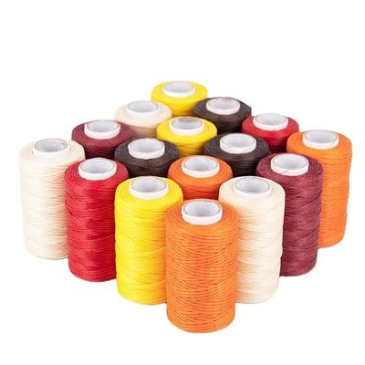Maglieria 0.8MM 210D Core Spun Yarn High Tensile Polyester Fiber Flat Braided Wax Thread