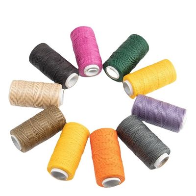 Maglieria 0.8MM 210D Core Spun Yarn High Tensile Polyester Fiber Flat Braided Wax Thread
