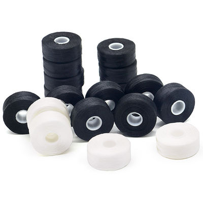 Sostenibile universale 144pcs/box Bianco/Nero 75D/2 100% poliestere Pre-rivolto Bobbin fili