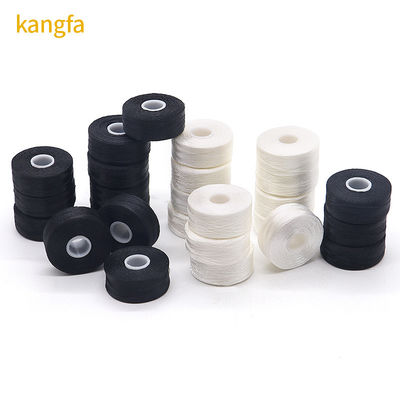 Sostenibile universale 144pcs/box Bianco/Nero 75D/2 100% poliestere Pre-rivolto Bobbin fili