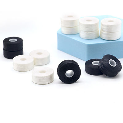 Sostenibile universale 144pcs/box Bianco/Nero 75D/2 100% poliestere Pre-rivolto Bobbin fili