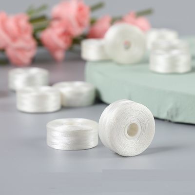 2 cm di diametro ricamo filo di fondo bianco senza confine L-tipo 75D/2 Shuttle Core cucitura prefondato bobbin 6