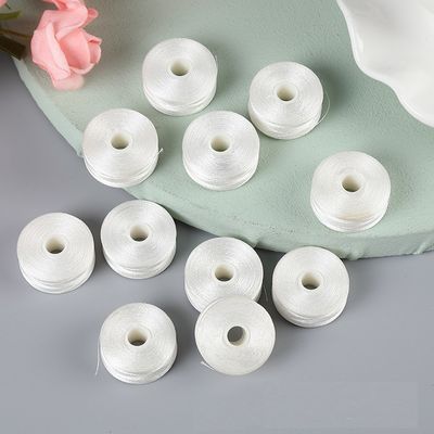2 cm di diametro ricamo filo di fondo bianco senza confine L-tipo 75D/2 Shuttle Core cucitura prefondato bobbin 6